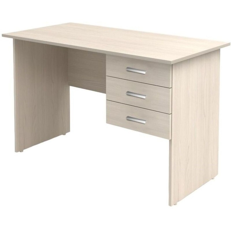 Изображение товара Стол прямой Канц СК27.15 с тумбой (дуб молочный, 1200х600х750 мм)