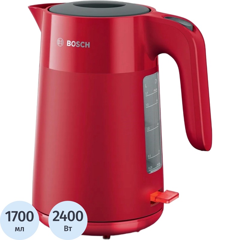 Изображение товара Электрический чайник Bosch TWK 2M164 красный 1700 мл 2400 Вт
