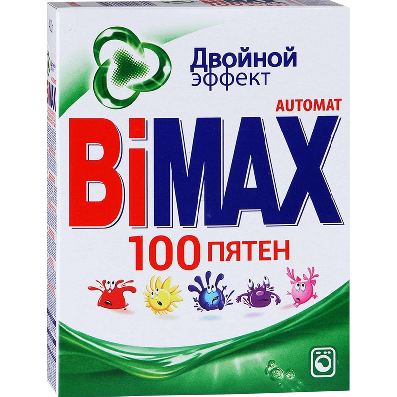 Изображение товара Порошок стиральный автомат BiMax 100 пятен 0.4 кг для белого и цветного белья