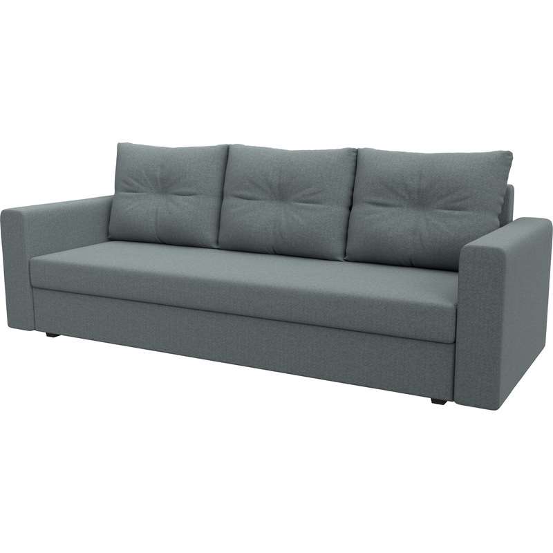 Изображение товара Диван-кровать Комфорт Атланта трехместный серый ткань с ящиком и механизмом еврокнижка