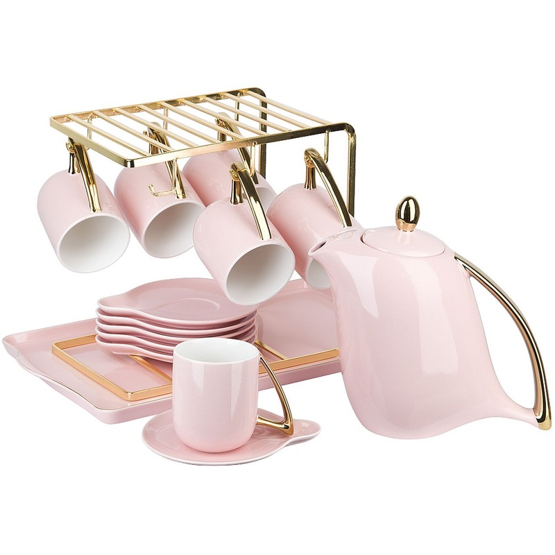 Изображение товара Сервиз чайный Nouvelle Home 5th Avenue Pink на 6 персон фарфор (15 предметов)