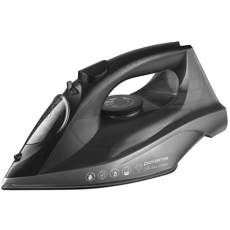 Изображение товара Утюг Polaris PIR 2430K черный с керамической подошвой и паровой функцией