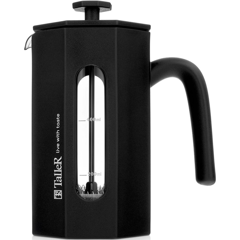 Изображение товара Френч-пресс TalleR 600 мл с боросиликатным стеклом и нержавеющей сталью