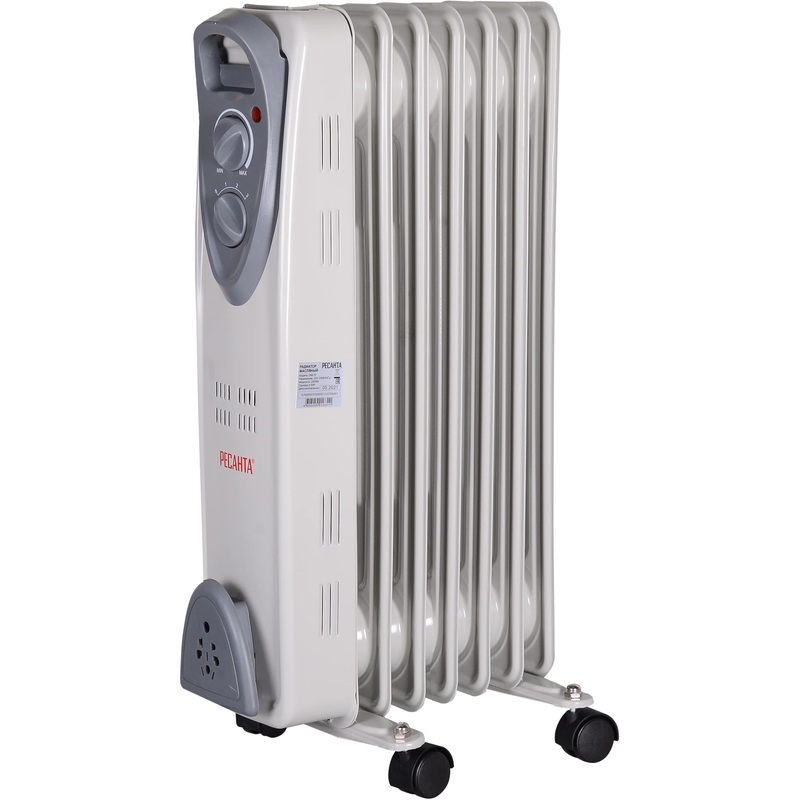 Изображение товара Масляный радиатор Ресанта ОМ-7Н мощностью 1500 Вт для обогрева помещений