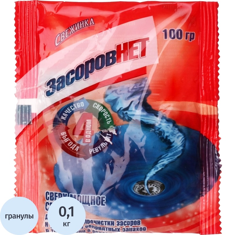 Изображение товара Средство для прочистки труб Свежинка гранулы 100 г