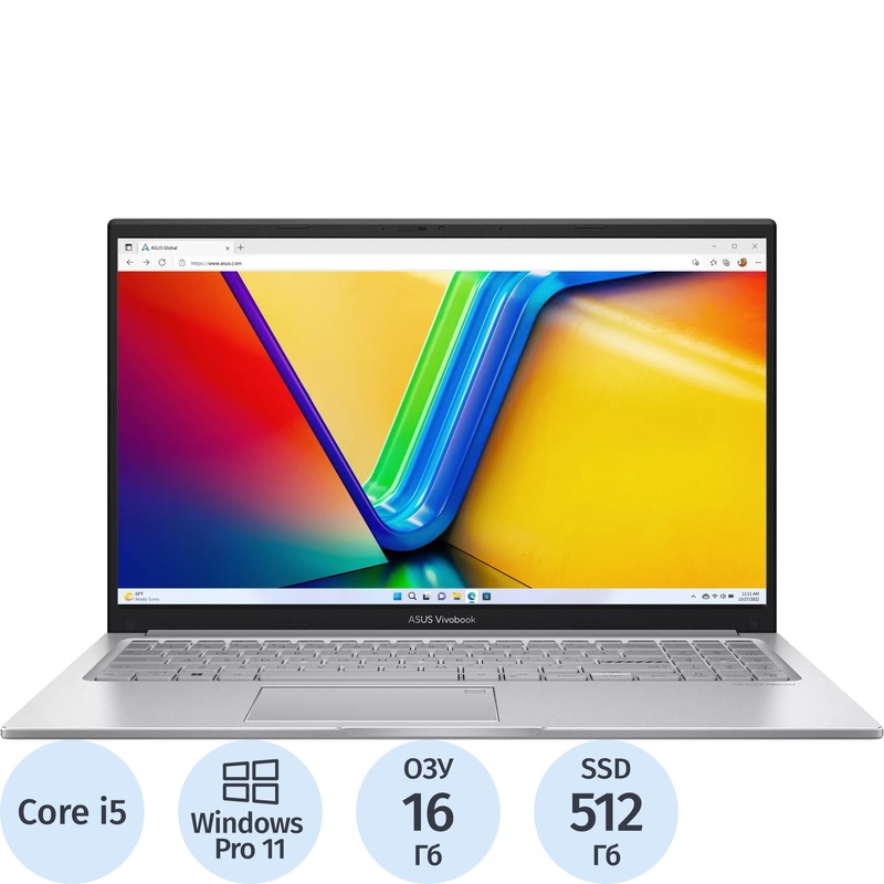Изображение товара Ноутбук Asus VivoBook 15.6" серебристый Intel Core i5 16ГБ SSD