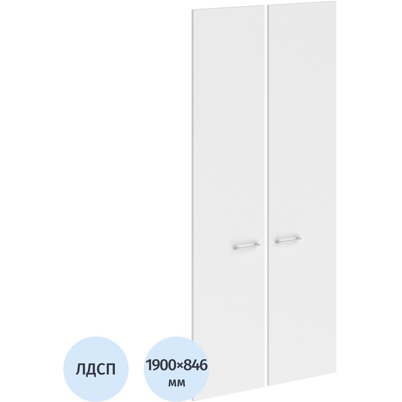 Изображение товара Высокие двери XTEN XHD 42-2 из ЛДСП белого цвета 846х1900 мм