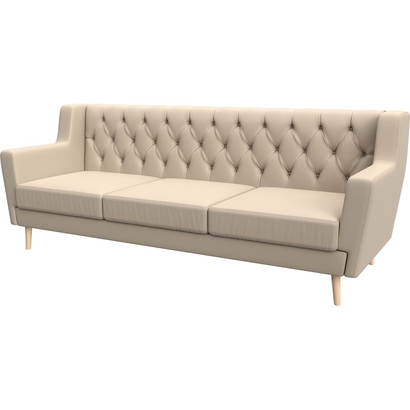 Изображение товара Диван трёхместный Horeca Брайтон 3 Люкс бежевый экокожа - стильное решение для кухни