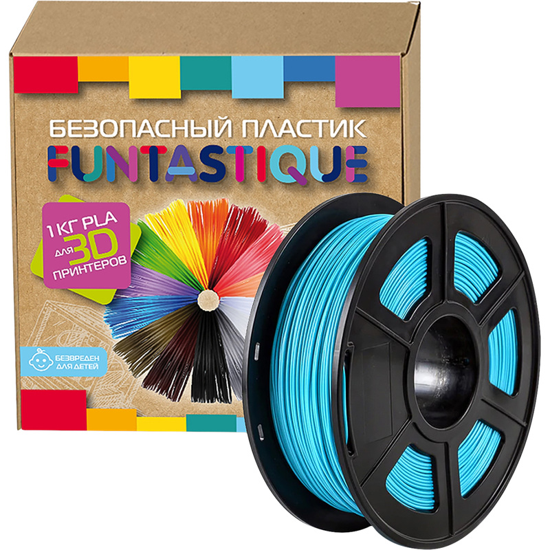Изображение товара Пластик PLA для 3D-принтера Funtastique голубой 1.75 мм 1 кг