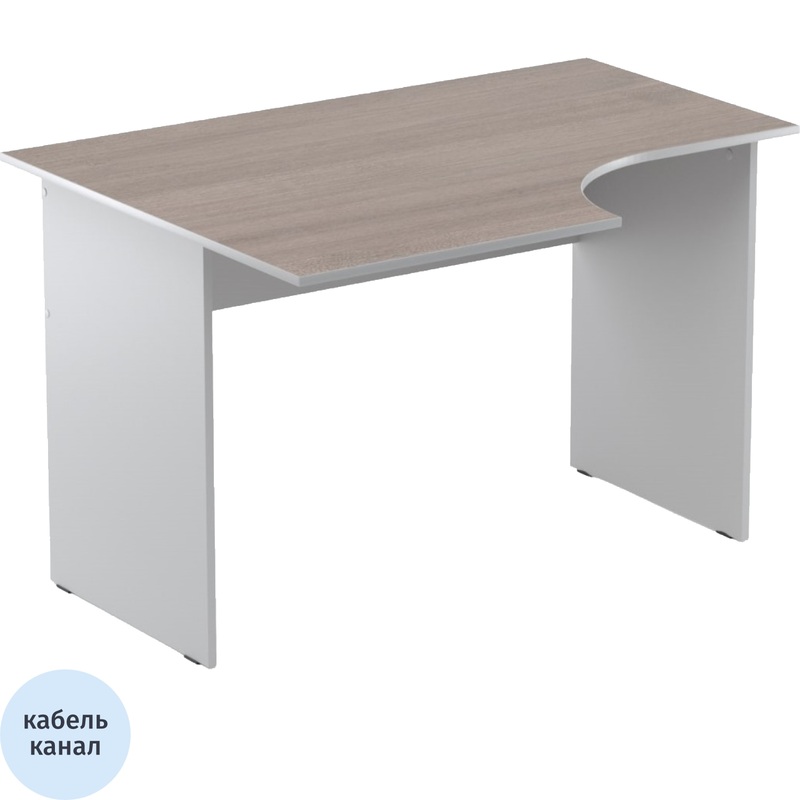 Изображение товара Эргономичный левый рабочий стол Easy to lead Easy Standard дуб тёмный серый 1200x900x740 мм