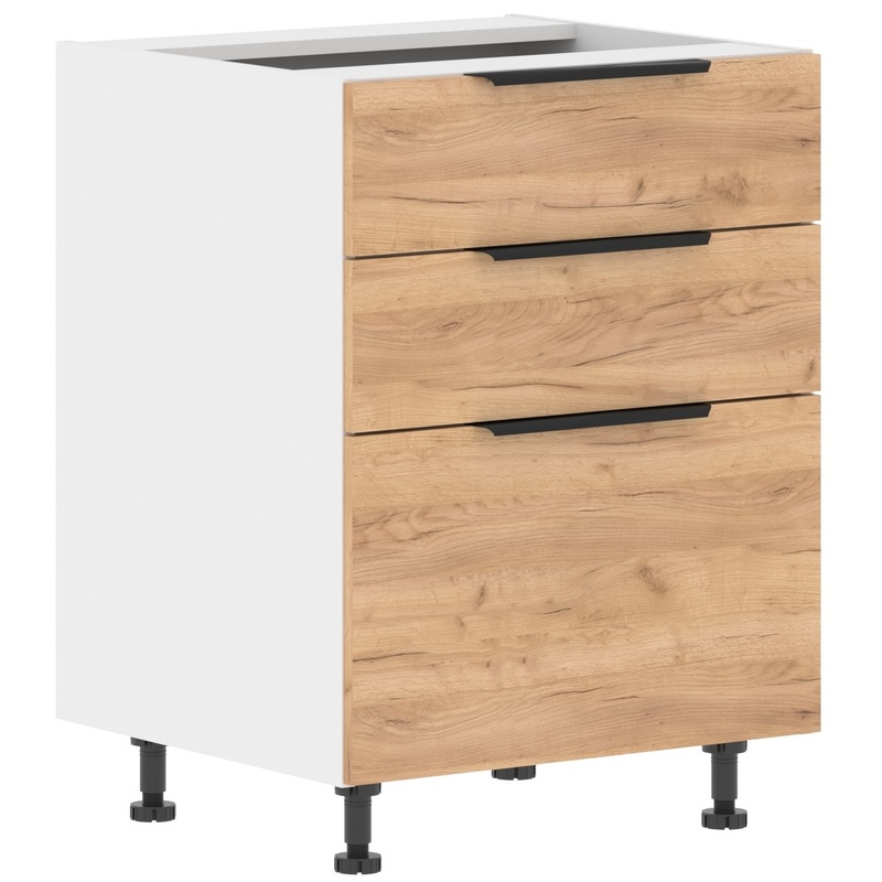 Изображение товара Напольный шкаф Corsica дуб бофорд белый 600х560х820 мм 3 ящика