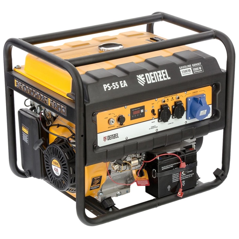 Изображение товара Генератор бензиновый Denzel PS-55EA 5.5 кВт с системой защиты и автоматическим запуском