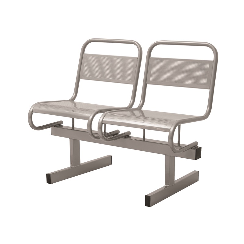 Изображение товара Многоместная секция Раунд СМ119-02 перфорированная серая (2 места, металл)