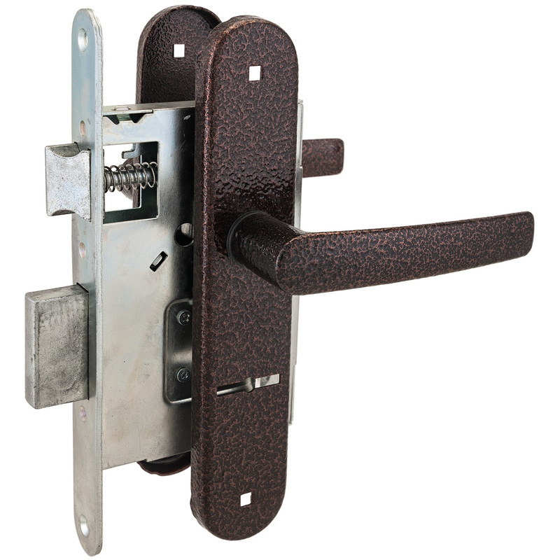 Изображение товара Замок врезной Птимаш ЗВ9-4.08 медный для деревянных дверей с сувальдным механизмом