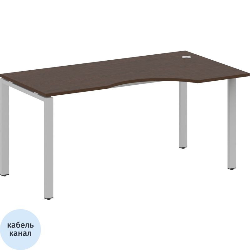 Изображение товара Эргономичный стол Metal System БП.СА-1 Пр правый венге цаво/серый