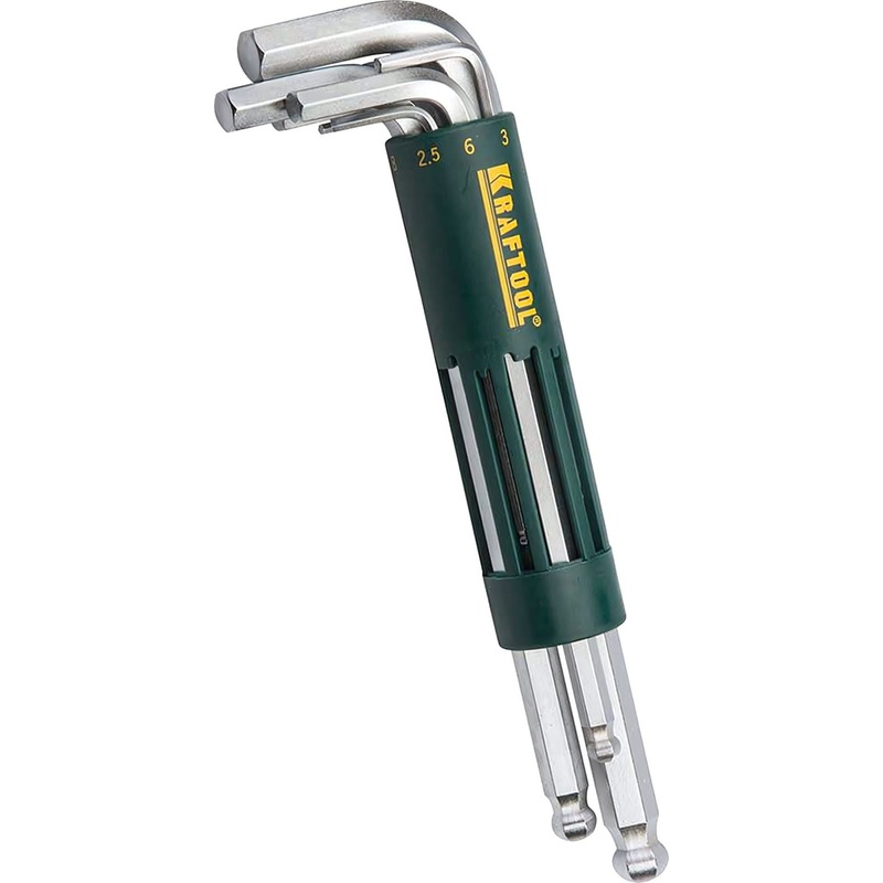 Изображение товара Качественный набор г-образных ключей Kraftool 8 шт для внутреннего шестигранного крепежа