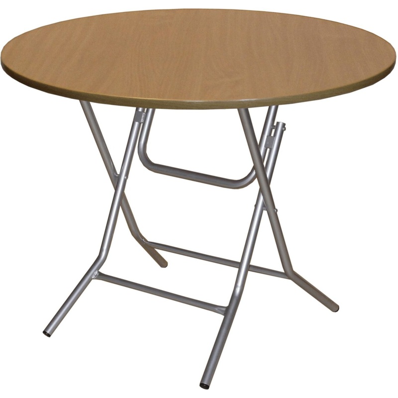 Изображение товара Обеденный складной стол Ривьера бук/металлик 800х750 мм для дома дачи и отдыха