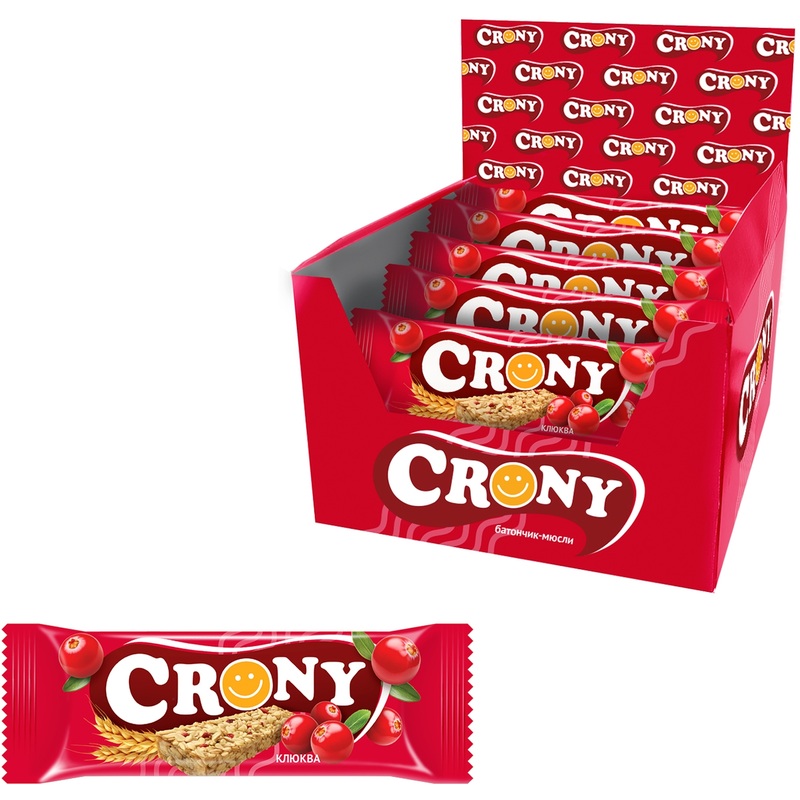Изображение товара Батончики мюсли Crony Клюква (12 штук по 50 г)