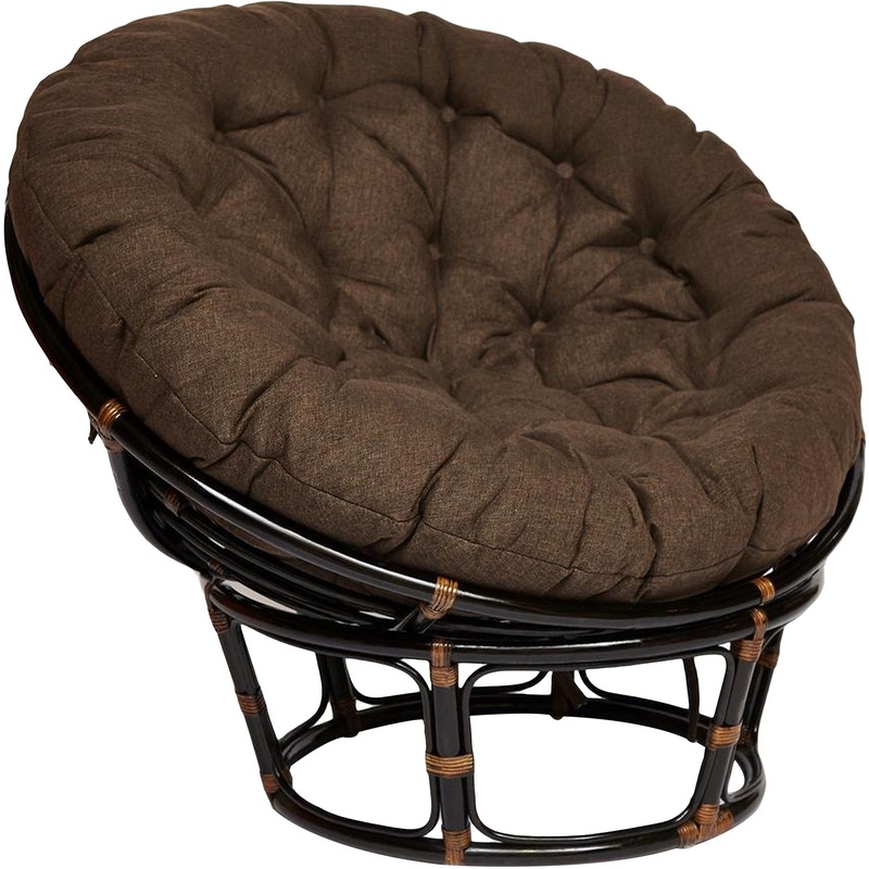 Изображение товара Кресло Papasan коричневое из ротанга и ткани стильное и прочное