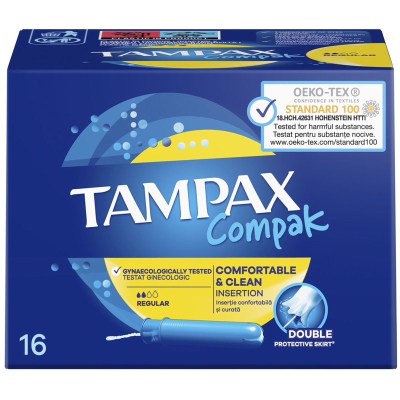 Изображение товара Тампоны гигиенические с аппликатором Tampax Compak Regular Duo (16 штук в упаковке)