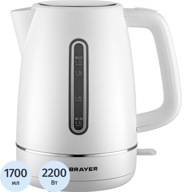 Изображение товара Электрический чайник Brayer BR6103WH белый 1.7 л 2200 Вт