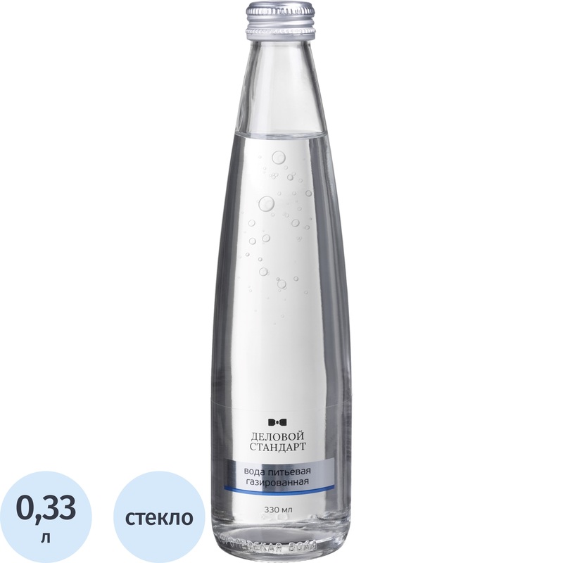 Изображение товара Вода питьевая Деловой Стандарт газированная стекло 0.33 л