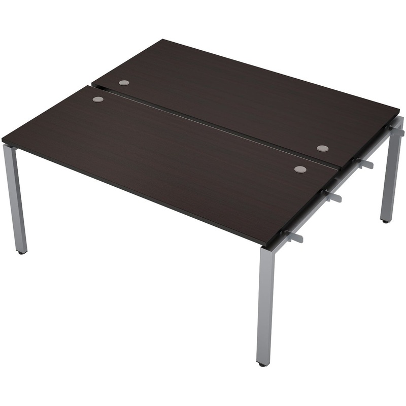 Изображение товара Рабочая станция Avance 6МБН.6274 двухместная (венге/алюминий матовый, 1600х1435х750 мм)