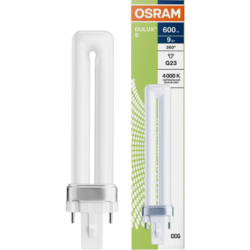 Изображение товара Лампа люминесцентная Osram 9 Вт G23 S 4000 К 600 Лм