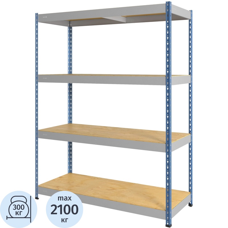 Изображение товара Стеллаж металлический Практик SB (4 полки, 1520х510х2000 мм)