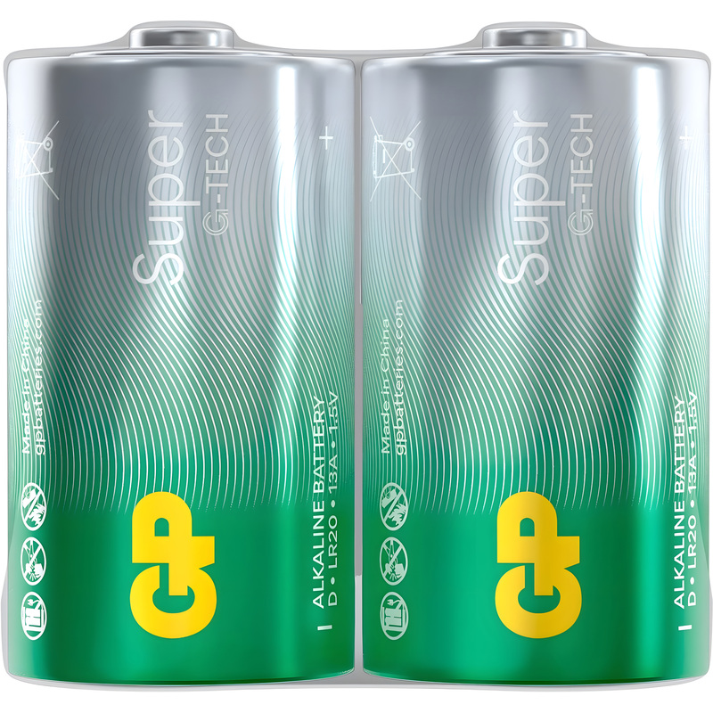 Изображение товара Батарейка D (LR20) GP Super (2 штуки в упаковке)