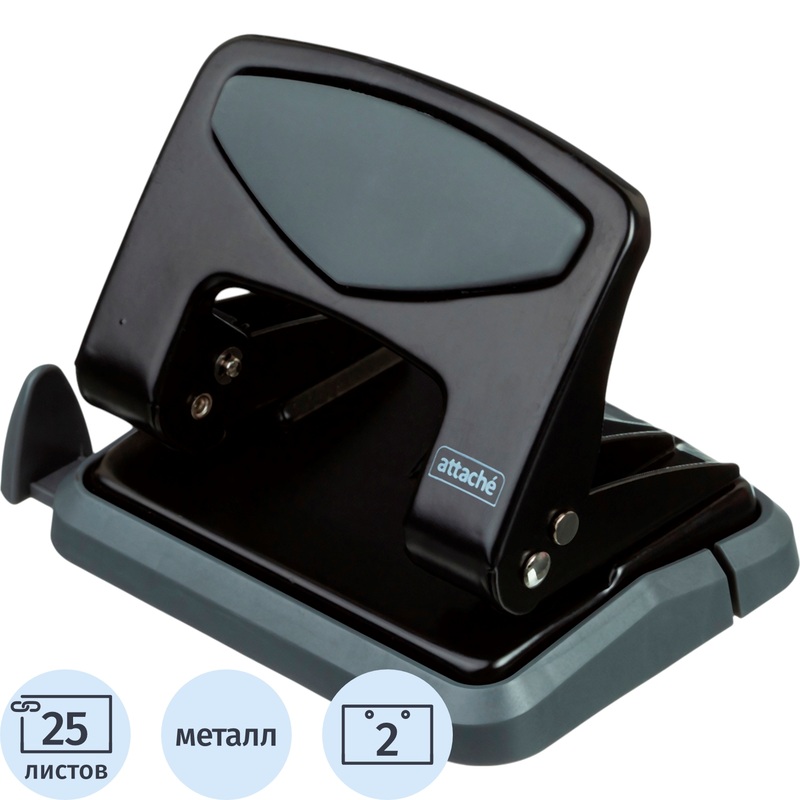 Изображение товара Дырокол Attache до 25 листов черный настольный металлический