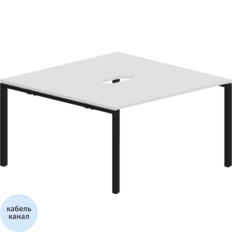 Изображение товара Стол прямой Strike STN2TV147BLNR белый/чёрный 1380х1366х750 мм