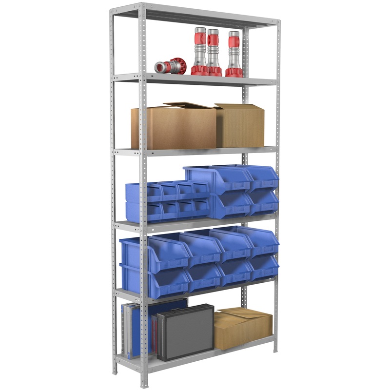 Изображение товара Медицинский стеллаж Практик СТМ MS с 6 полками 1000х300х2000 мм