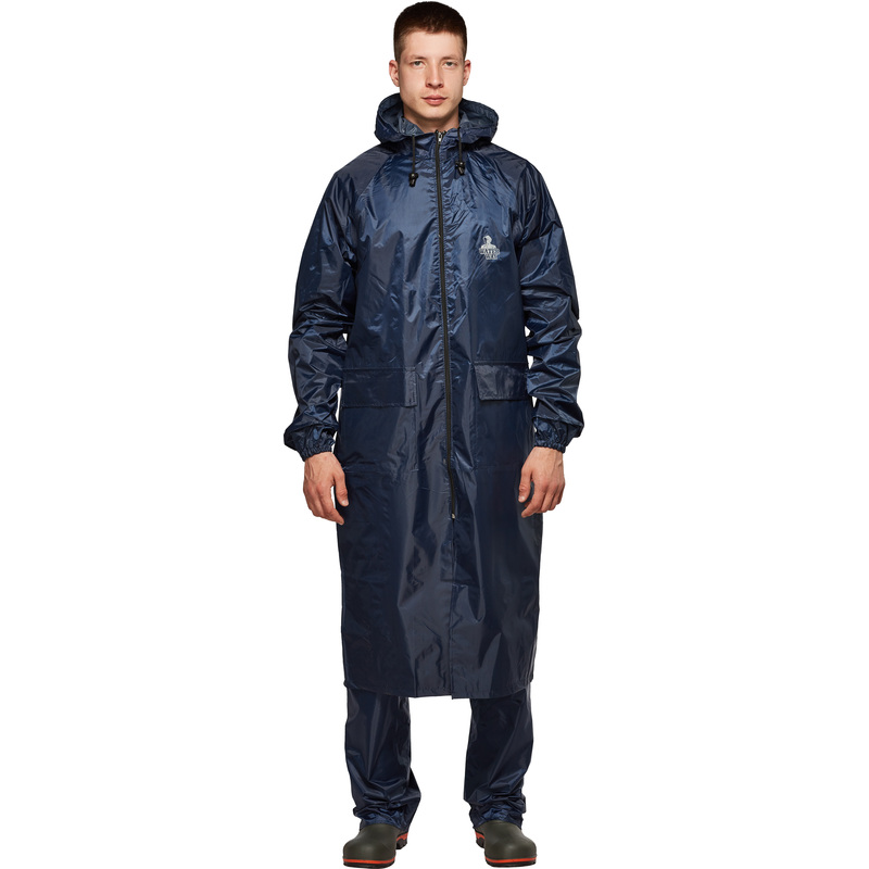 Изображение товара Плащ влагозащитный Тайфун ПВХ на молнии синий 52-54