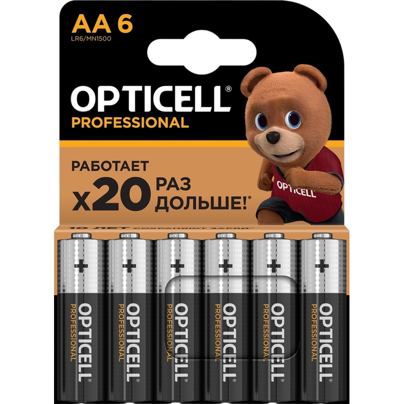 Изображение товара Батарейка AA пальчиковая Opticell Professional (6 штук в упаковке)