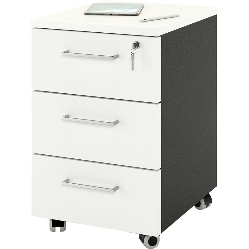 Изображение товара Тумба подкатная Zamm Формат 11483 с центральным замком (белый премиум, 410х500х613 мм)