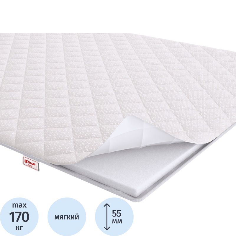 Изображение товара Матрас-топпер Комус Мебель SСH5 roll 1900х800 мм мягкий ортопедический с чехлом из жаккарда