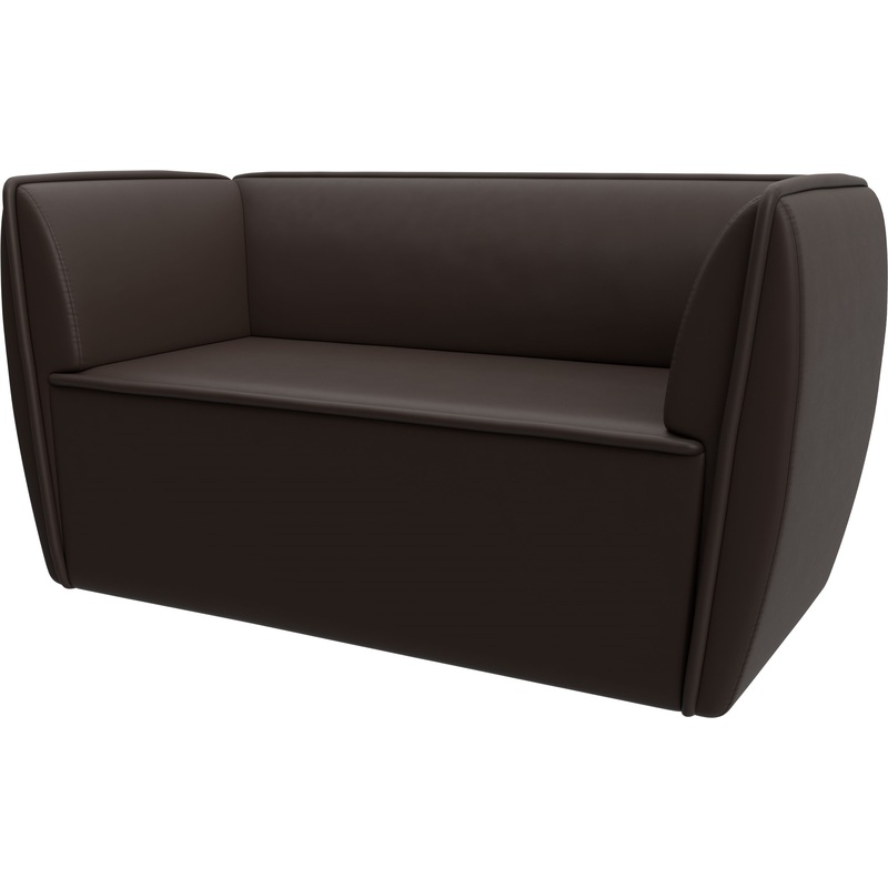 Изображение товара Двухместный диван Horeca Бергамо из экокожи коричневого цвета
