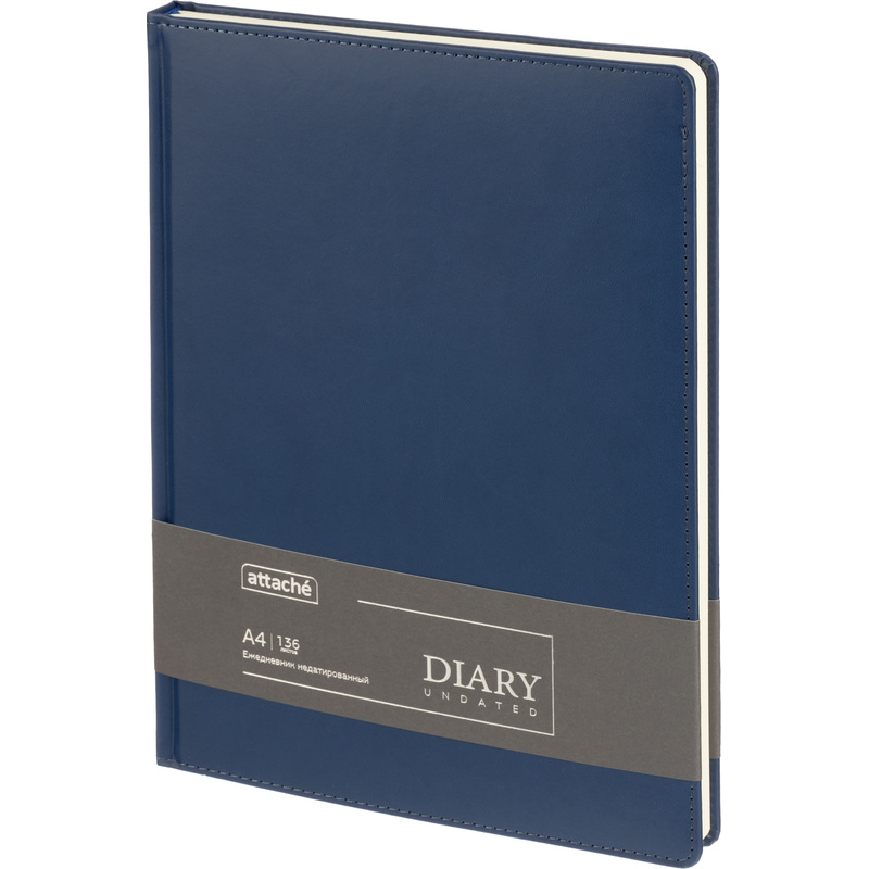 Изображение товара Ежедневник Attache Classic недатированный А4 синий искусственная кожа 136 листов