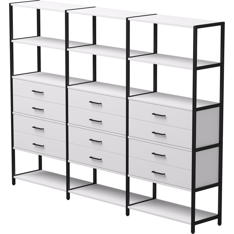 Изображение товара Стеллаж для документов EVO 254ST10W39005 белый/чёрный 2440х385х1840 мм