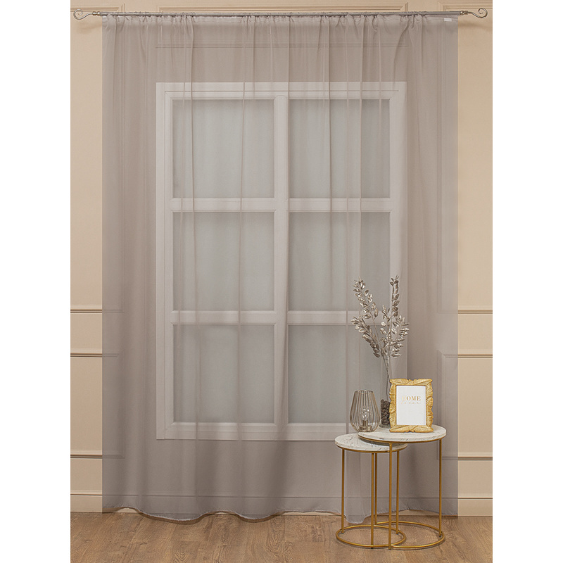 Изображение товара Тюль Amore Mio 300х270 см бежевый однотонный из полиэстера для окна