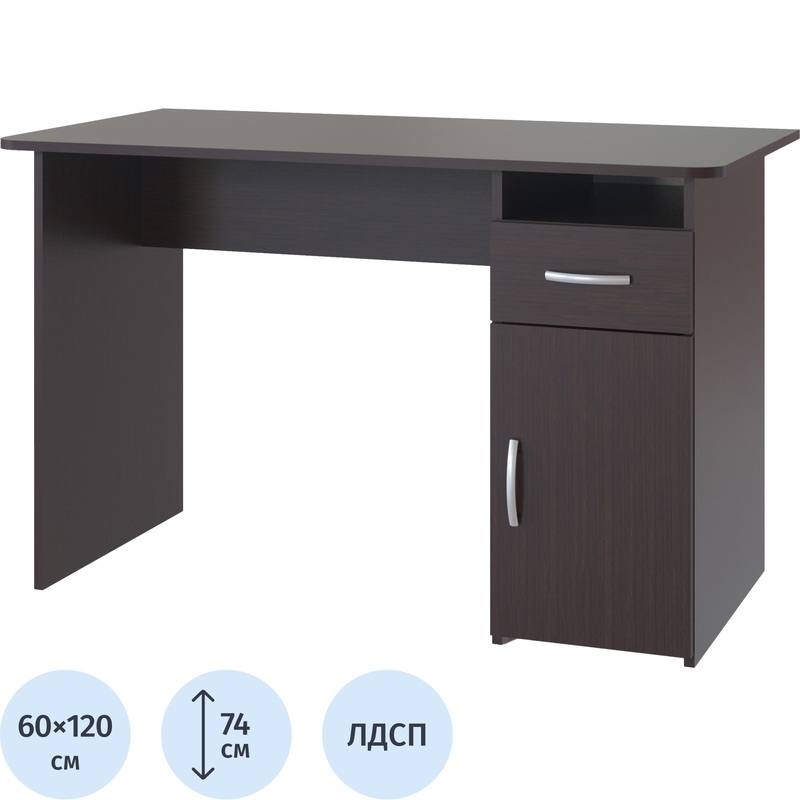 Изображение товара Компьютерный стол Сокол СПм-03.1 с тумбой венге 1200х600х740 мм