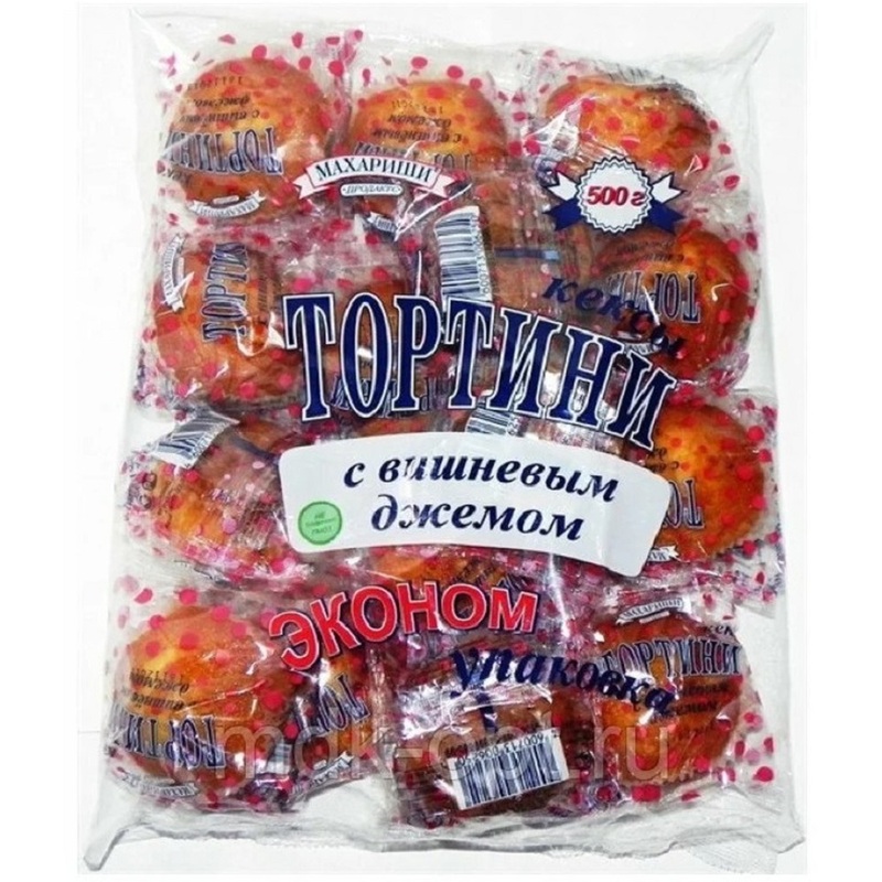 Изображение товара Кекс Махариши Тортини с вишневым джемом 500 г