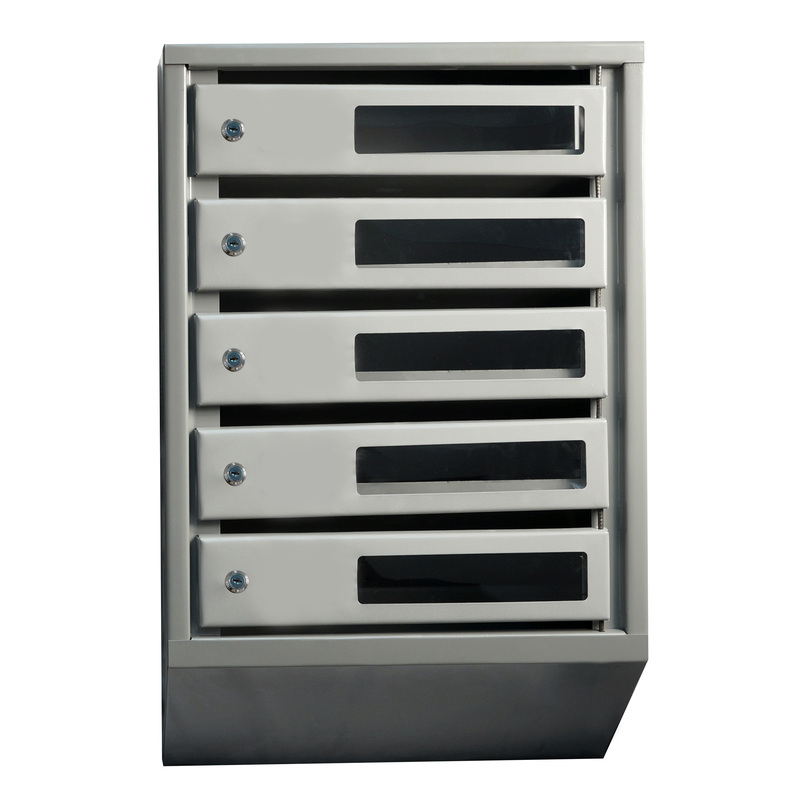 Изображение товара Почтовый ящик Klesto 5 секционный металлический серый 590 мм