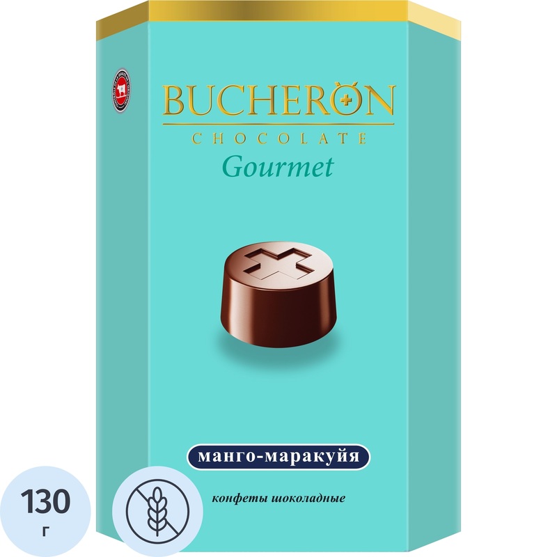 Изображение товара Конфеты шоколадные Bucheron Gourmet манго-маракуйя 130 г изысканное лакомство с фруктовым наполнени