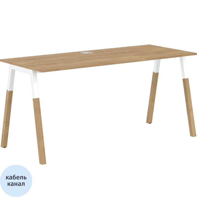 Изображение товара Стол прямой Forta FST 1567 (дуб гамильтон/бук белый, 1580х670х733 мм)