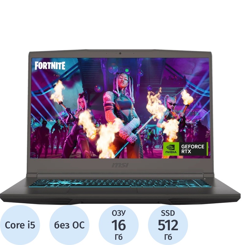 Изображение товара Игровой ноутбук MSI B12VE-1294XR с Intel Core i5 и GeForce RTX 4050