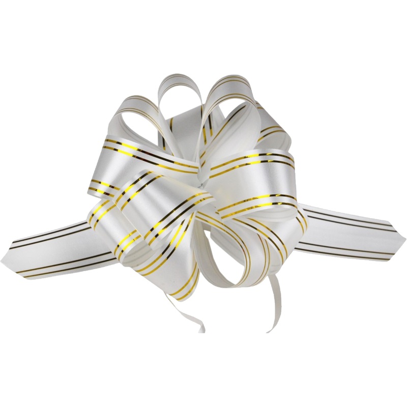 Изображение товара Бант-шар подарочный Miland Золотое сечение 18х3 см белый/золотистый