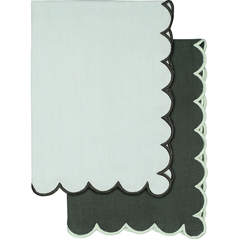 Изображение товара Набор полотенец хлопковых Trendy Ruffles 50x70 см 2 штуки зеленый