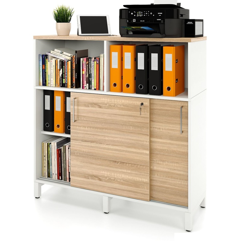 Изображение товара Стеллаж для документов Zamm Формат 11431 дуб бардолино/белый 1200х600х1207 мм